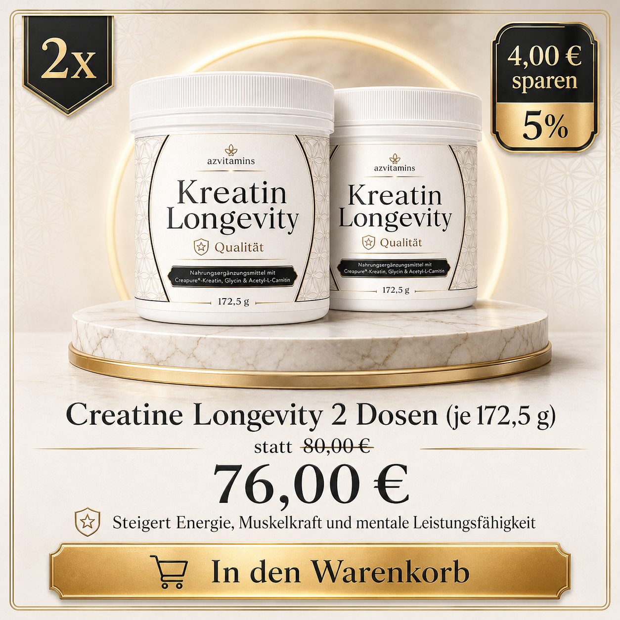 2 Dosen Kreatin Longevity - Beliebteste Wahl